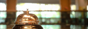 Restaurant service bell vintage with bokeh