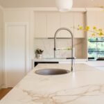marble countertop in residential kitchen