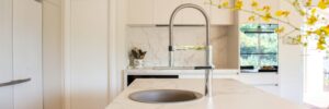 marble countertop in residential kitchen