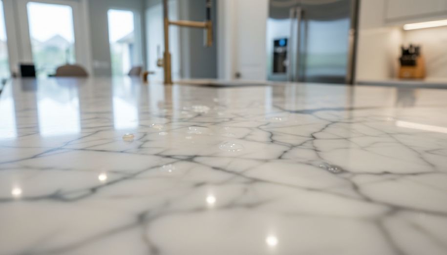 marble countertop in kitchen